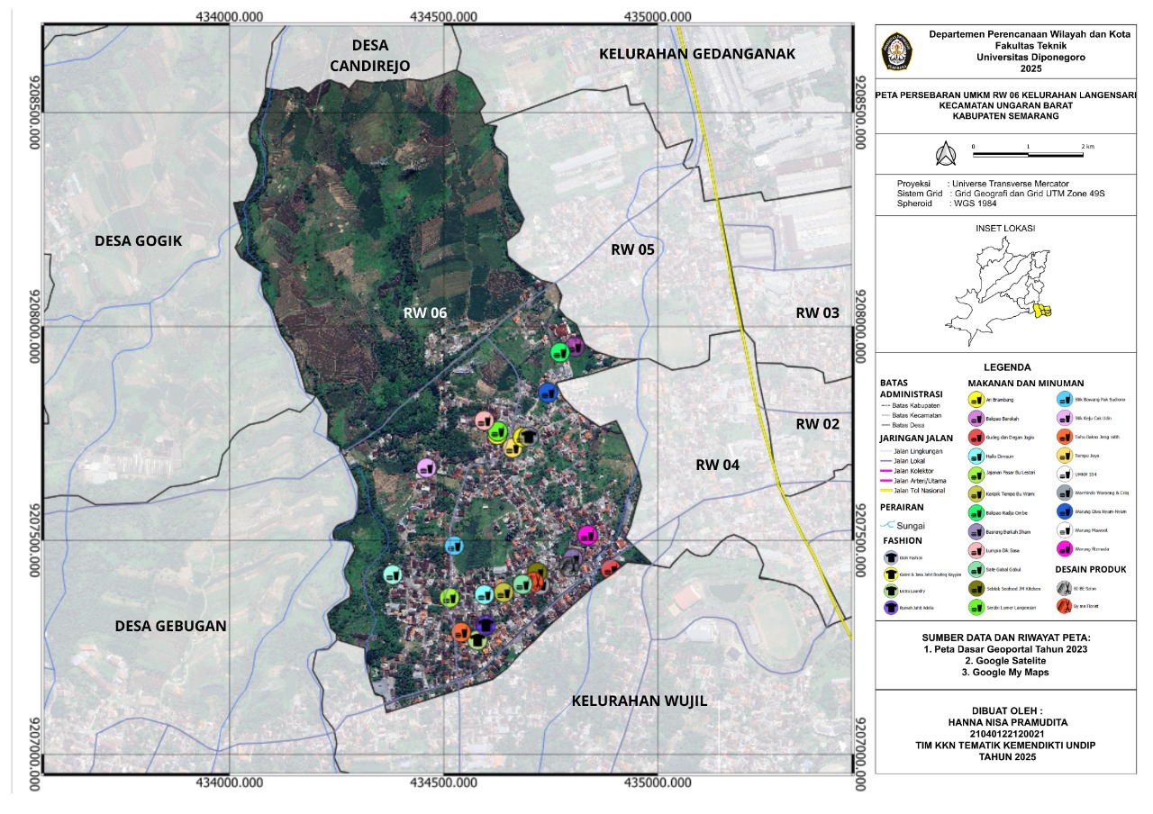 Peta Persebaran UMKM Kelurahan Langensari RW 06